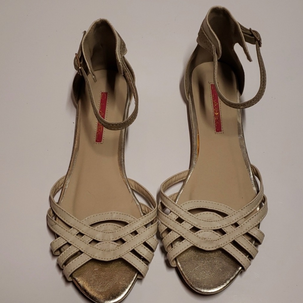 C Label Zen In Rome Gladiator Sandal Ankle Strap Cream Gold Women's 8.5